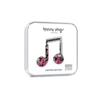 Happy Plugs Earbud Plus Wired - Fashionable Headphones with Microphone, 3.5 mm Headphone Jack (Vintage Rose)
