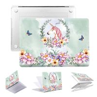 PapyHall MacBook Air 13 inch Case New 2 in 1 Color Painting Plastic Pattern Hard Case Apple MacBook Air 13 inch Model: A1369 A1466 (DZ-Flower&Unicon)