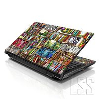 LSS Laptop 17 17.3 Skin Cover with Colorful Books Pattern for HP Dell Lenovo Apple Asus Acer Compaq - Fits 16.5" 17" 17.3" 18.4" 19" (2 Wrist Pads Free)