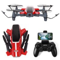 TongLi X11 Outdoor Folding FPV Quadcopter RC Drone with 1080P HD Camera for Adults and Teens Flow Positioning, Speed Control, Altitude Hold, Headless Mode, LED Light (Red)