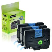GREENCYCLE 3 Pack Replacement 3/8 Inch Black on Blue Label Tape Compatible for Bother TZ521 TZE521 TZ-521 TZe-521 P-Touch Label Printer