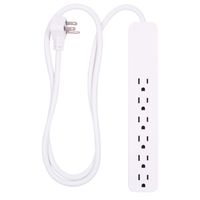 GE Power Strip Surge Protector, 6 Outlets, Fast Charge, Flat Plug, Long Power Cord, 4ft, Wall Mount, Warranty, White, 37210 (Renewed)