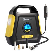 CREMAX Tire Inflator, Car Air Compressor Pump, 12V DC Portable Automotive Air Pump up to 120 PSI, Digital LCD Display and Emergency Led Lighting
