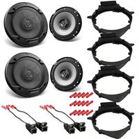 CACHÉ KIT3125 Bundle with Complete Car Speaker Install Kit - 6.5" 2-Way Car Coaxial Speakers 30 Watts RMS 300 Watts Peak Power (Per Pair) - Compatible with 2007-2012 Chevy Silverado 3500HD (7Item)