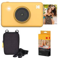 Kodak Mini Shot Instant Camera (Yellow) Basic Bundle + Paper (20 Sheets) + Deluxe Case
