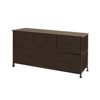 WLIVE Dresser with 5 Drawers, Fabric Storage Tower, Organizer Unit for Bedroom, Hallway, Entryway, Closets, Sturdy Steel Frame, Wood Top, Easy Pull Handle