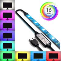 USB LED Lighting Strip for HDTV - Medium (78in / 2m) - Multi-Color RGB - USB LED Backlight Strip with Dimmer for Bias Lighting HDTV, Flat Screen TV LCD, Desktop Monitors, Kitchen Cabinets...