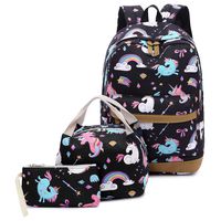 Backpack for School Girls Teens Bookbag Set Water Resistant 15 inches Laptop Daypack (E0026 black)