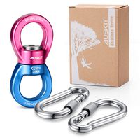 AusKit Swing Swivel, 35 KN Safest Rotational Device Hanging Accessory with Carabiners for Web Tree Swing, Swing Setting, Aerial Dance, Children's Swing