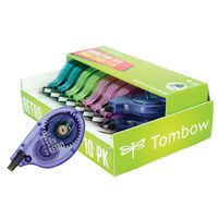 Tombow 68723 MONO Retro Correction Tape, Assorted Colors, 10-Pack. Colorful, Easy To Use Applicator for Instant Corrections