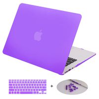 DWON MacBook Air 11 Inch Case with Keyboard Cover and Dust Plug for Apple MacBook Air 11 Inch Sleeve Model A1370 and A1465 - Purple
