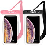 FRiEQ Waterproof Case 2 Pack for iPhone 11 / iPhone 11 Pro Max Xs Max XR XS X 8 7 6S Plus, Samsung Galaxy S10 S10e S9 S8 +/Note 9 8, Pixel 3 2 XL HTC LG Sony Moto up to 6.5" (Black and Pink)