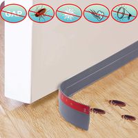 [New Upgrade] Door Draft Stopper, Self Adhesive Superglue Door Sweep Weather Stripping for Exterior/Interior Doors Soundproof Windproof and Dust-Proof(2"W x 39"L Gray)