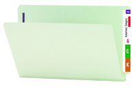 Smead End Tab Pressboard Fastener File Folder with SafeSHIELD Fasteners, 2 Fasteners, 1" Expansion, Legal Size, Gray/Green, 25 per Box (37705)