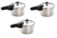Presto 01241 4-Quart Aluminum Pressure Cooker (Silver, 3-pack)