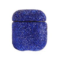 2019 Newest Luxurious Rhinestone AirPods Case with Keychain, Shockproof Protective Premium Crystal Cover Skin for AirPods Charging Case 2 & 1 (Blue C11 No Keychain)