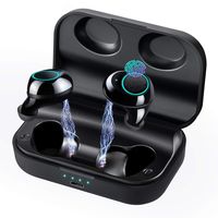 Newmsnr True Wireless Earbuds Bluetooth 5.0+EDR,IPX7 Waterproof Bluetooth Earbuds,HiFi Stereo Headphones with 3500mAH Charging Case CVC 8.0 Noise Cancelling for iPhone Android (Lucky-Black)