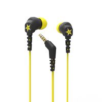 Scosche HP200RSBKYL Rockstar Thudbuds Noise Isolation Earbuds with 4 ft. Cable and 3.5mm Connector - Black/Yellow