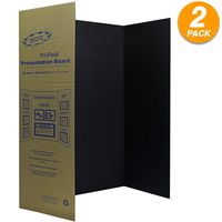 Black Trifold Presentation Board 36" x 48 Display Exhibition Board Lightweight and Portable with Smooth Surface Great for presentations (Pack of 2) - by Emraw