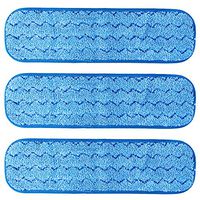 TEBEST 18" Microfiber Replacement Mop Pads, Standard Looped Flat Wet Mop Home and Commercial Cleaning Refills (Blue2)