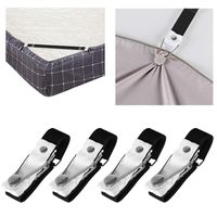 ZHOUBIN Bed Sheet Holder Straps，4PCS Sheet Suspenders Adjustable Bed Corner Holder Fitted Sheet Corner Straps with Heavy Duty Grippers Clips for Bed Mattress Covers, Black