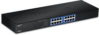TRENDnet 16-Port Unmanaged Gigabit GREENnet Switch, 16 x RJ-45 Ports, 32 Gbps Forwarding Capacity, Fanless, Rack Mountable, Lifetime Protection, TEG-S16G