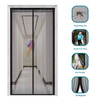 innotree 2019 Upgraded Magnetic Screen Door with 32 Magnets Heavy Duty Mesh Curtain, Fits Doors Up to 39"x82", Dogs Pets Friendly Door Screen, Black