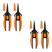Fiskars 399241-1002 Micro-Tip Pruning Snips, Non-Stick Blades 2 Pack Orange (Non-Stick Blades 4 Pack, Orange)