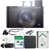 Sony DSC-RX100 Mark III Cyber-Shot Digital Still Camera + 16GB Pixi-Basic Accessory Bundle