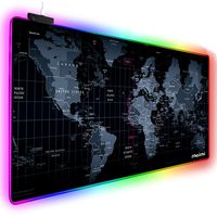 Extended RGB Gaming Mouse Pad, Extra Large Gaming Mouse Mat for Gamer, Waterproof Office DEST Mat with 10 Lighting Mode, for PC Computer RGB Keyboard Mouse MacBook - 31.5'' x 15" x 4mm(Map)