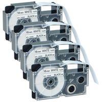 GREENCYCLE 4 Pack Compatible XR-18WE XR-18WE2S Black on White Label Tape 3/4"x 26'(8m) for KL100 KL120 KL750 KL430 KL820 Label Printer
