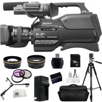 Sony HXR-MC2500E HXRMC2500E Shoulder Mount AVCHD Camcorder with 3-Inch LCD (Black) (PAL) with 16GB SSE Package Bundle Including: .43x Wide Angle & 2.2X Telephoto Lenses, More
