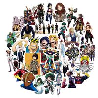 My Hero Academia Anime Cartoon Laptop Stickers Waterproof Skateboard Pad MacBook Car Snowboard Bicycle Luggage Decal 50pcs (My Hero Academia)