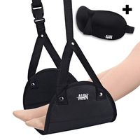 Airplane Footrest Made with Premium Memory Foam, Airplane Travel Accessories, Footrest Hammock, Portable Airplane Foot Rest Used in Office/Plane/Home, Hammock Leg Rest Adjustable Height