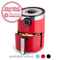 Dash DCAF250GBRD02 AirCrisp Pro Electric Air Fryer + Oven Cooker with Temperature Control, Non Stick Fry Basket, Recipe Guide + Auto Shut Off Feature, 2qt, Red