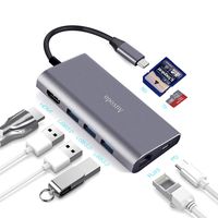 Auvoda USB C Hub 8 in 1 Type C Adapter Docking Station,USB C to HDMI 4K,Ethernet Port,3 USB 3.0 Ports,SD&TF Card Reader, USB C PD Charging Port for MacBook, Other USB C Laptop