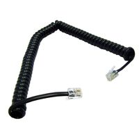 Headset to Phone Cord (Voice), RJ22, 4P / 4C, Black, Coil, Reverse, 15 foot26 inches Coiled