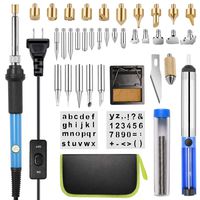 Wood Burning Kit, [Upgraded] Rarlight Woodburning Tool with Soldering Iron Intlmate, 54 PCS Adjustable Temperature Soldering Pyrography Wood burning Pen, Embossing/Carving/Soldering Tips/Carrying Case