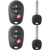 ECCPP Replacement for New Keyless Entry Remote Key Fob Replacement Transmitter Clicker Beeper Alarm for Toyota Highlander Sequoia Sienna Tacoma Tundra GQ43VT20T 2X GQ43VT20T + 2X 4d67 Chip Key