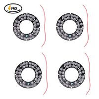 Qisheng 36 LED 850nm IR Infrared Illuminator Board 90 Degree Round Plate IR Illuminator Board Bulb for CCTV Security Camera（4Packs）