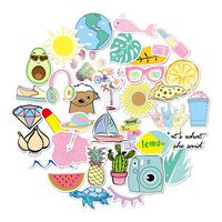 VSCO Girl Boy Cute Lovely Waterproof Laptop Stickers Vinyl Cool Water Bottle Bicycle Motorcycle Phone Luggage Skateboard Guitar Bike Sunscreen Sticker Decal 35pcs Pack