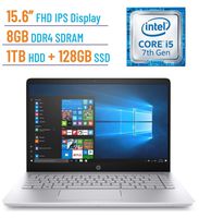 HP Eclipse Ci5 14-inch FHD (1920 x 1080) IPS Laptop PC (Intel Core i5-7200U 2.5GHz, 8GB DDR4 RAM, 128GB SSD + 1TB HDD, WiFi, Bluetooth, USB 3.1 Type-C, Backlit Keyboard, B&O Audio, Windows 10)