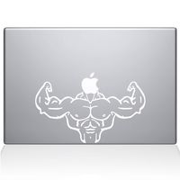 The Decal Guru Body Builder Decal Vinyl Sticker, 15" MacBook Pro (2015 & Older Models), White (2323-MAC-15P-W)