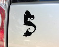 Nashville Decals Mermaid Vinyl Decal Laptop Car Truck Bumper Window Sticker, 7.75" x 4", Black