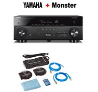 Yamaha AVENTAGE RX-A780 7.2-ch 4K Ultra HD AV Receiver with HDR, Dolby Vision, Dolby Atmos, Wi-Fi, Phono, YPAO and MusicCast. Compatible with Alexa. + Monster Home Theater Accessory Bundle