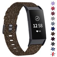XIMU Bands Compatible with Fitbit Charge 3 / Charge 3 SE, Soft Woven Fabric Watch Band Strap Replacement Wristbands Accessories Women Men for Charge 3 Smart Watch