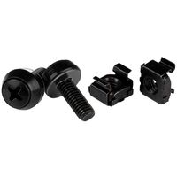 StarTech.com M6 x 12mm Screws and Cage Nuts - 50 Pack - M6 Mounting Screws and Cage Nuts for Server Rack and Cabinet - Black (CABSCREWM6B)