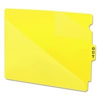 Smead 61966 Out Guides w/Diagonal-Cut Pockets, Poly, Letter, Yellow (Box of 50)