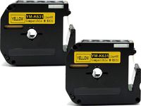 2PK Compatible for Brother P-Touch Label Tape M-K631 MK631 M631 Black on Yellow Tape PT-45M PT-55BM PT-55S PT-65 PT-65SB PT-65VP ACD.auto