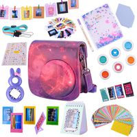 Tiessic Instax Mini 9 Camera Accessories Bundles Compatible with Fujifilm Instax Mini 9 Mini 8 Mini 8+ Camera with Mini 9 Case,64 Photos Mini Photo Album,etc. (Dream Galaxy，14 Items)